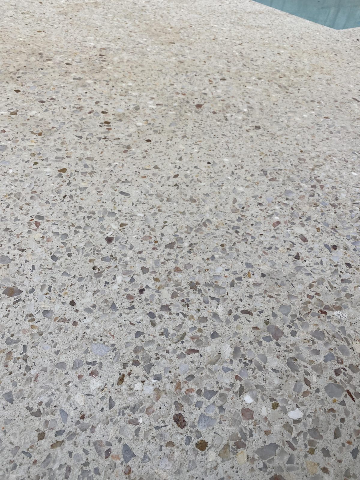 Honed aggregate pool deck detail in Mulgrave